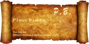 Pless Bianka névjegykártya